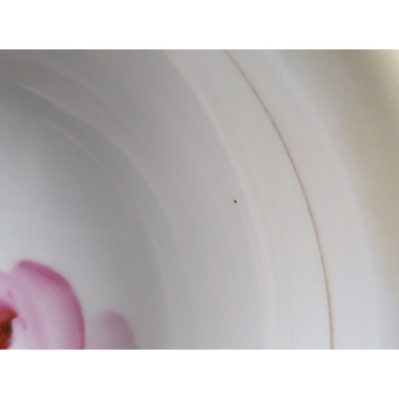 Royal Munich Bowl ZS & Co Bavaria Hand Painted Pink Rose Plate Gold Trim Signed - Picture 3 of 11